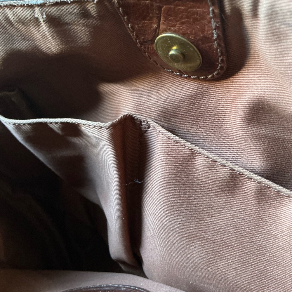 Fossil Dark Brown Croc-Embossed Tote - Picture 4 of 9